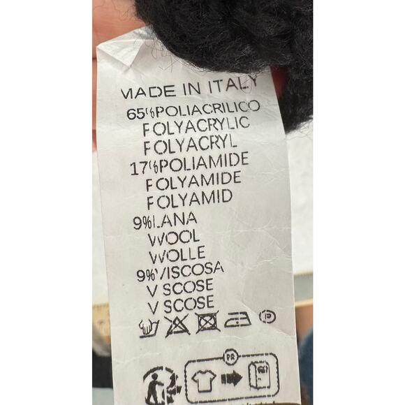 Astrid Clothing Black Heart Sweater Fuzzy Oversized Cropped Mock Neck NWT M - Picture 6 of 8